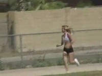 Running is good for your health, but when such a sexy runner suddenly shows her boobs, it is dangerous, can give you a heart attack